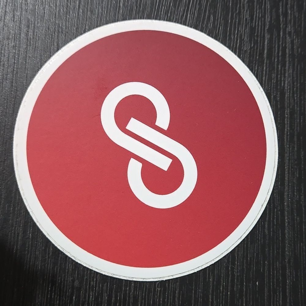 POSHMARK logo Large see measurements sticker white and burgundy Swag Merch